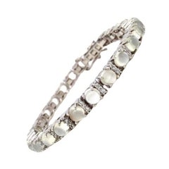 Pulsera de tenis con circonitas y piedra de luna de 27,10 quilates en plata de ley para compromiso
