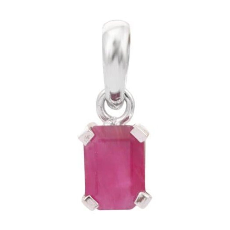 Minimal Ruby Birthstone Pendant Crafted in Sterling Silver for Mom Gift Pendant