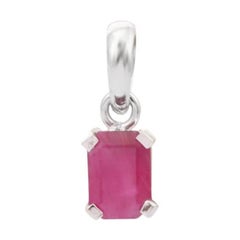 Ciondolo minimalista con pietra di nascita in rubino realizzato in argento sterling per il ciondolo regalo della mamma