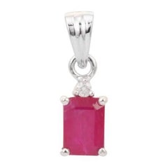 Dainty Ruby Diamond Everyday Pendant Necklace in Sterling Silver for Mom Gift