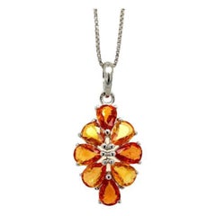 Auténtico Colgante Floral de Zafiro Regalo para Mamá en Plata de Ley 925