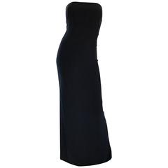 Gorgeous Vintage Bob Mackie Plus Size 14 Black Strapless 1990s 90s Evening Gown