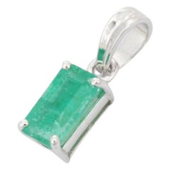 Everyday Emerald Pendant Crafted in 925 Silver Jewelry Gift for Mom Pendant