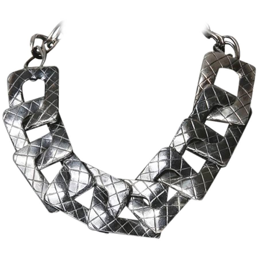 YSL Squared Chain Link Necklace circa 1980s
