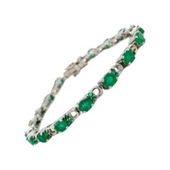 Bracelet tennis véritable en argent sterling avec émeraudes de 7,40 carats, cadeau pour mère