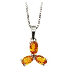 Dainty Sapphire Diamond Flower Sterling Silver Pendant Gift for Mom Jewelry