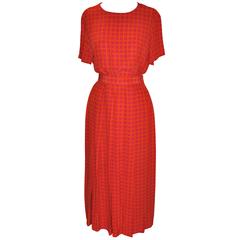 Liz Claiborne "Collection" Fuchsia & Tangerine Silk 2-Piece Ensemble 7