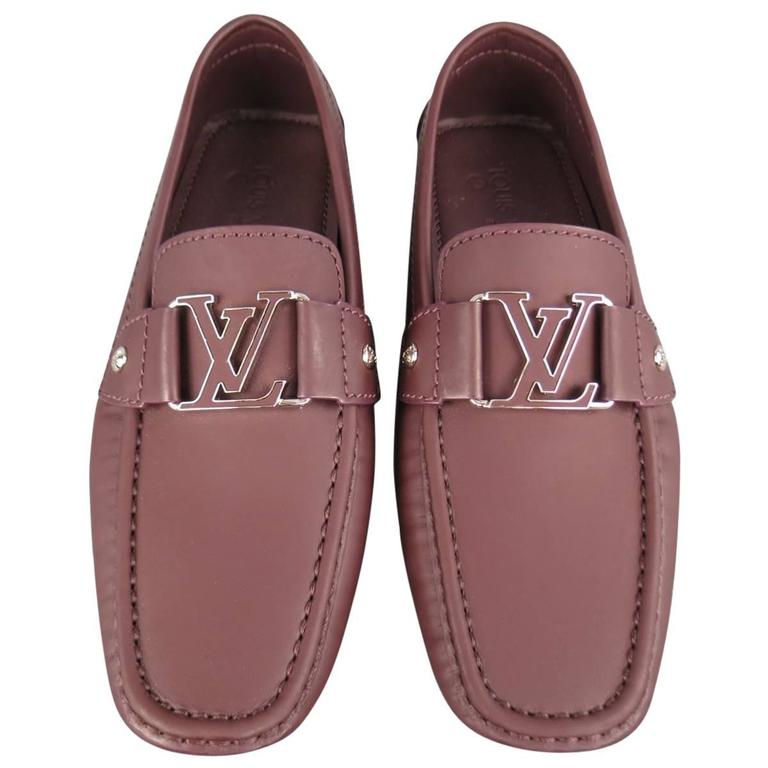 Men's LOUIS VUITTON Size 6 Prune Brown Ruberized Leather Monte