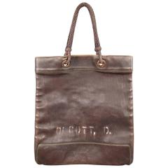 RRL by RALPH LAUREN Brown Printed Leather Rope Handle Tote