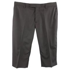 Men's RAF SIMONS Size 32 Black Solid Wool Capri Shorts