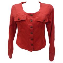 Moschino Jeans by Moschino Red Cotton Jacket 5