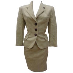 Moschino Couture Beije Wool Skirt Suit