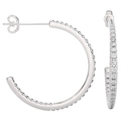Moissanite Open Hoop Engagement Earrings Crafted in 925 Sterling Silver