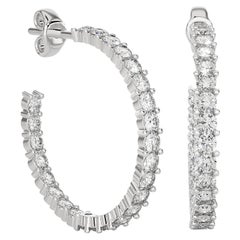Pendientes de aro en C de plata de ley 925 con moissanita Regalo de compromiso para ella