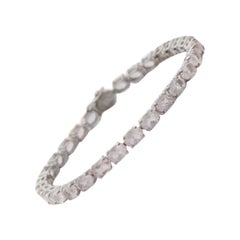 Stunning Faceted Rose Quartz Tennis Bracelet in Sterling Silver for Mom Gift