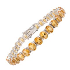 Bracelet tennis en argent sterling 925 avec citrine taille ovale pour mère cadeau