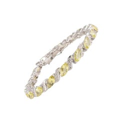 Zitronentopas und Diamant Hochzeit Armband für Mom Geschenk Craft in Sterling Silber