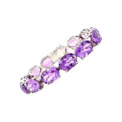 Bracelet tennis pour mère en argent 925 avec améthyste de 81,9 carats