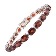 32,5 Karat Granat Edelstein Silber Tennisarmband Schmuck für Mütter Tag Geschenk