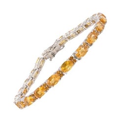 Eleganza del braccialetto tennis con citrino in argento 925 Regalo per la festa della mamma