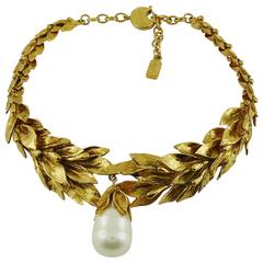 Yves Saint Laurent YSL Vintage Gold Toned Necklace