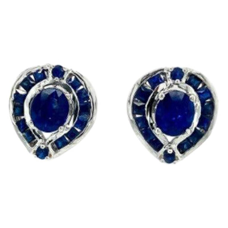 Teardrop Blue Sapphire Stud Earrings Classic Elegance in 925 Sterling Silver