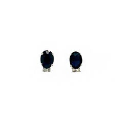 Echter blauer Saphir Diamant Ohrstecker für Freundin Geschenk in massivem Silber