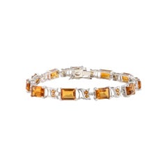 Bracelet fait à la main en argent 925 avec citrine naturelle de 19,9 carats, cadeau pour mère