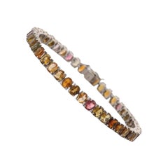 Pulsera de tenis de plata de ley 925 con piedras preciosas multiturmalina para regalar a la abuela