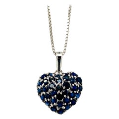 Colgante Corazón Zafiro Azul Profundo 1,80 CTW Regalo Día de la Madre en Plata 925