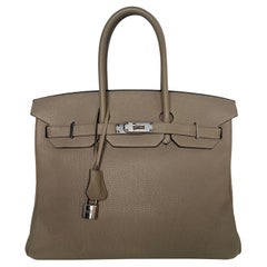Hermes Etoupe Birkin 35 Bag