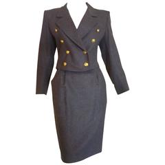 1980s Guy Laroche Grey Wool Skirt Suit (38 Fr) 8