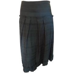 Lela Rose Dark Green Skirt with Origami Details (4) 1