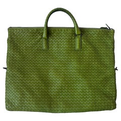 Bottega Veneta Maxi Convertible Tote Bag Hobo Green Leather Two-way Carry 52cm
