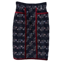 Chanel Keira Knightley Style Black Tweed Skirt 34 FR