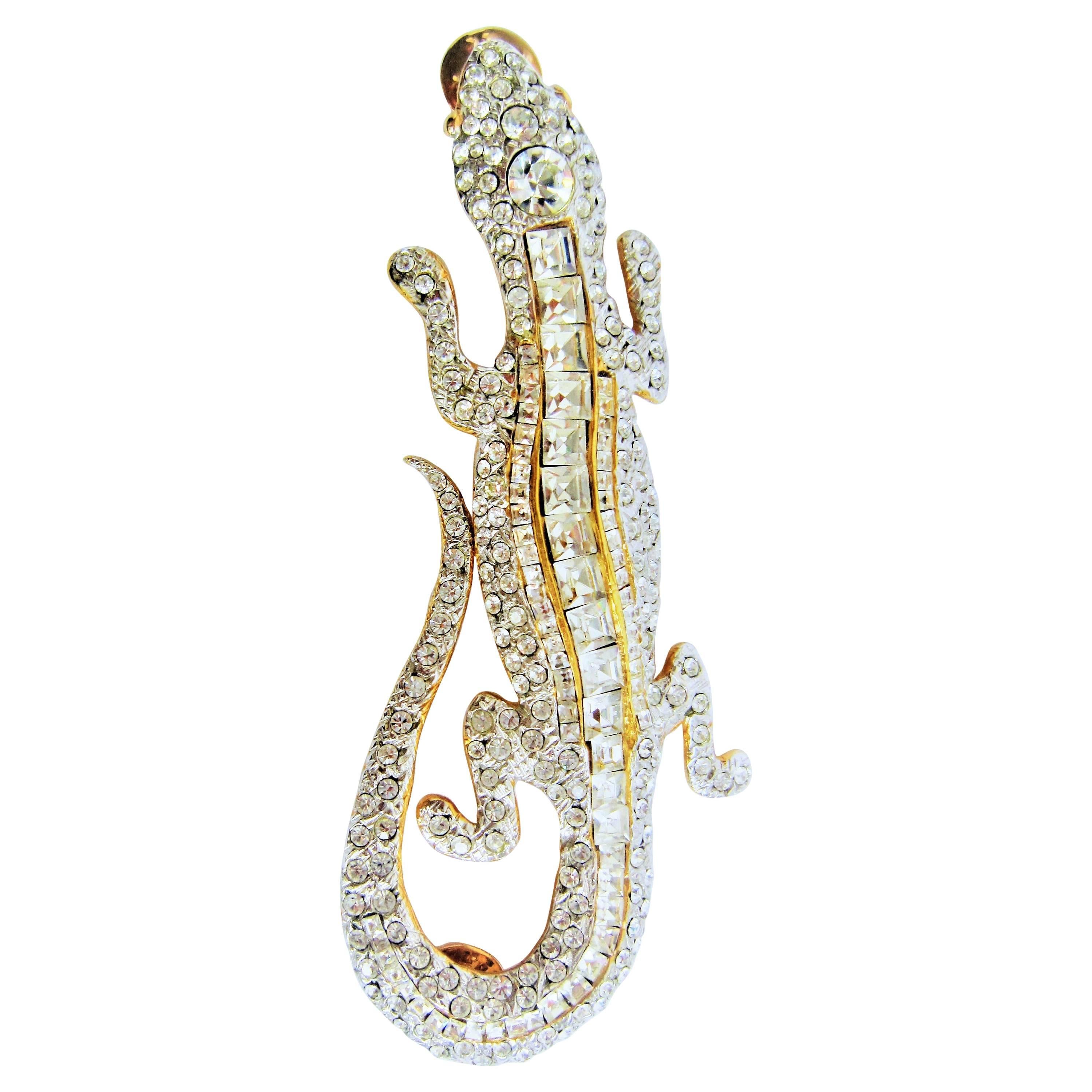 VALENTINO swarovski lizard brooch For Sale