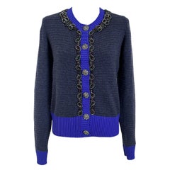 Chanel Paris / London Jewel Embellished Cardigan 40 FR