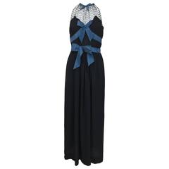 Mainbocher 1946 black crepe and net dress with hood estate of Ruth Gordon 7