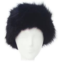 80s Black Fox Fur Hat 10