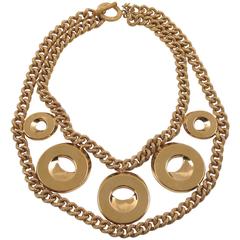 Gilt Metal Geometric Choker Necklace by Julie Borgeaud for Imai 8
