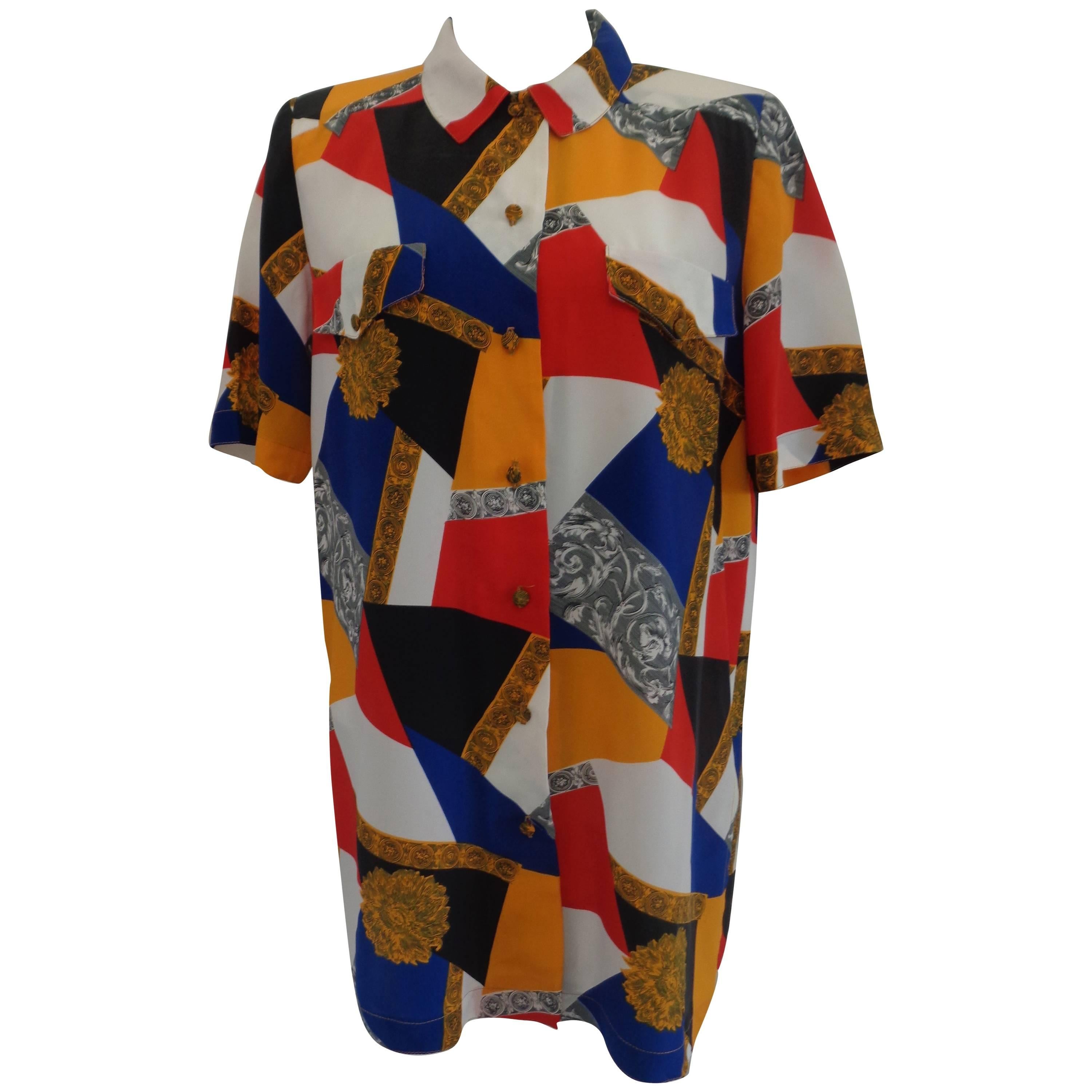 Vintage multicoloured silk shirt