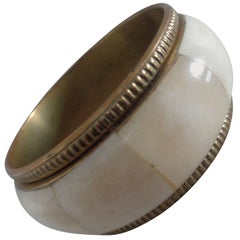 Vintage Gold white stone bangle bracelet