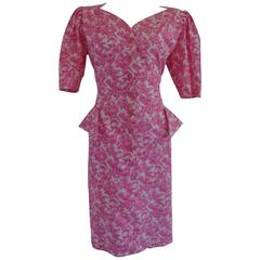 Ungaro Solo Donna Paris White pink flower dress 6