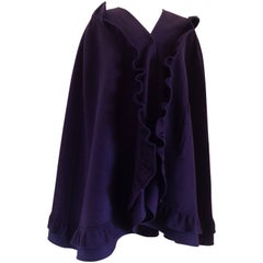 Mila Schon Purple Wool Cape
