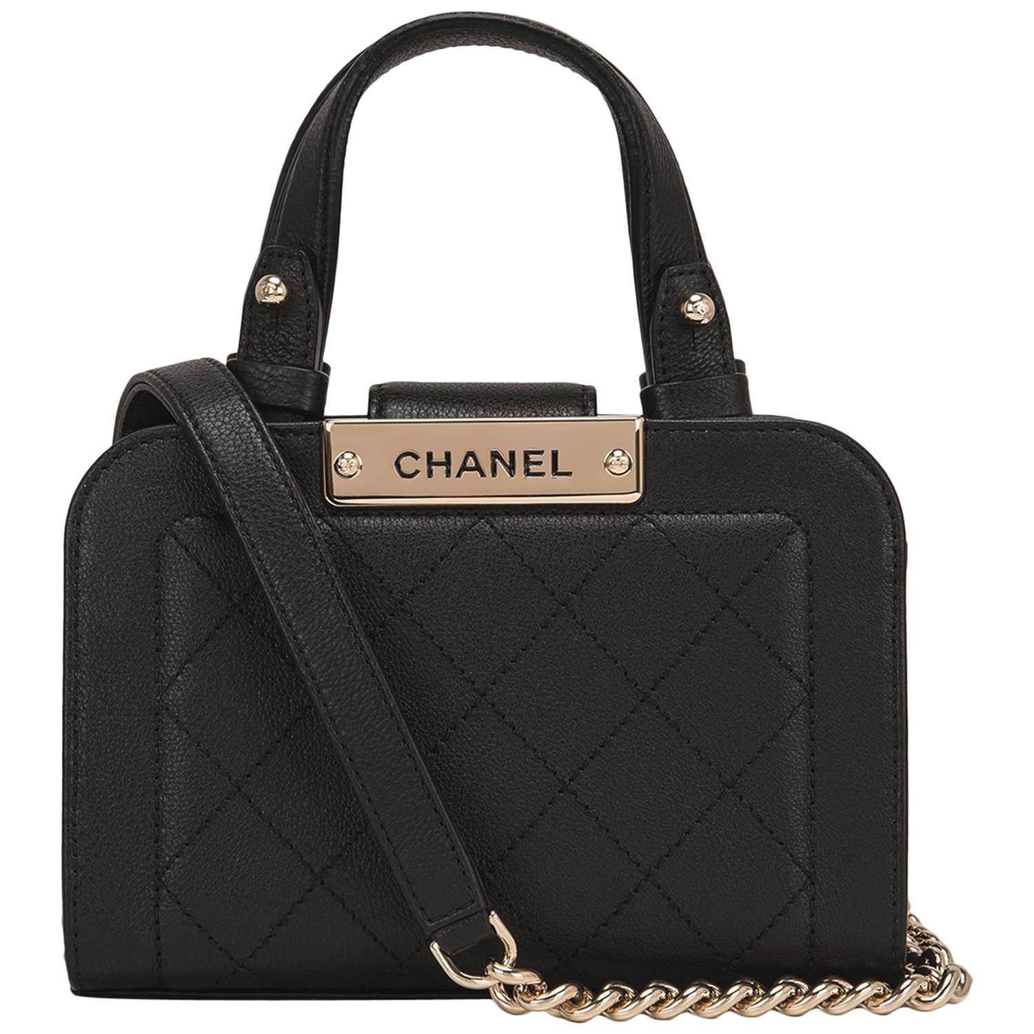 Chanel Black Small Label Click Shopping Bag NEW For Sale
