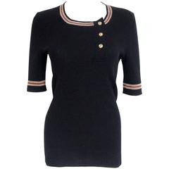 Chanel Black Cashmere fine Knit Moscow A 2009 Collection Top F40 uk 12  