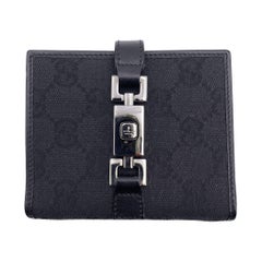 Gucci Black Monogram Canvas and Leather Jackie Address Book