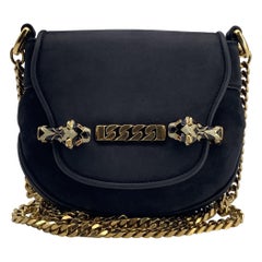 Gucci Black Nubuck Leather Tigrette Small Chain Crossbody Bag