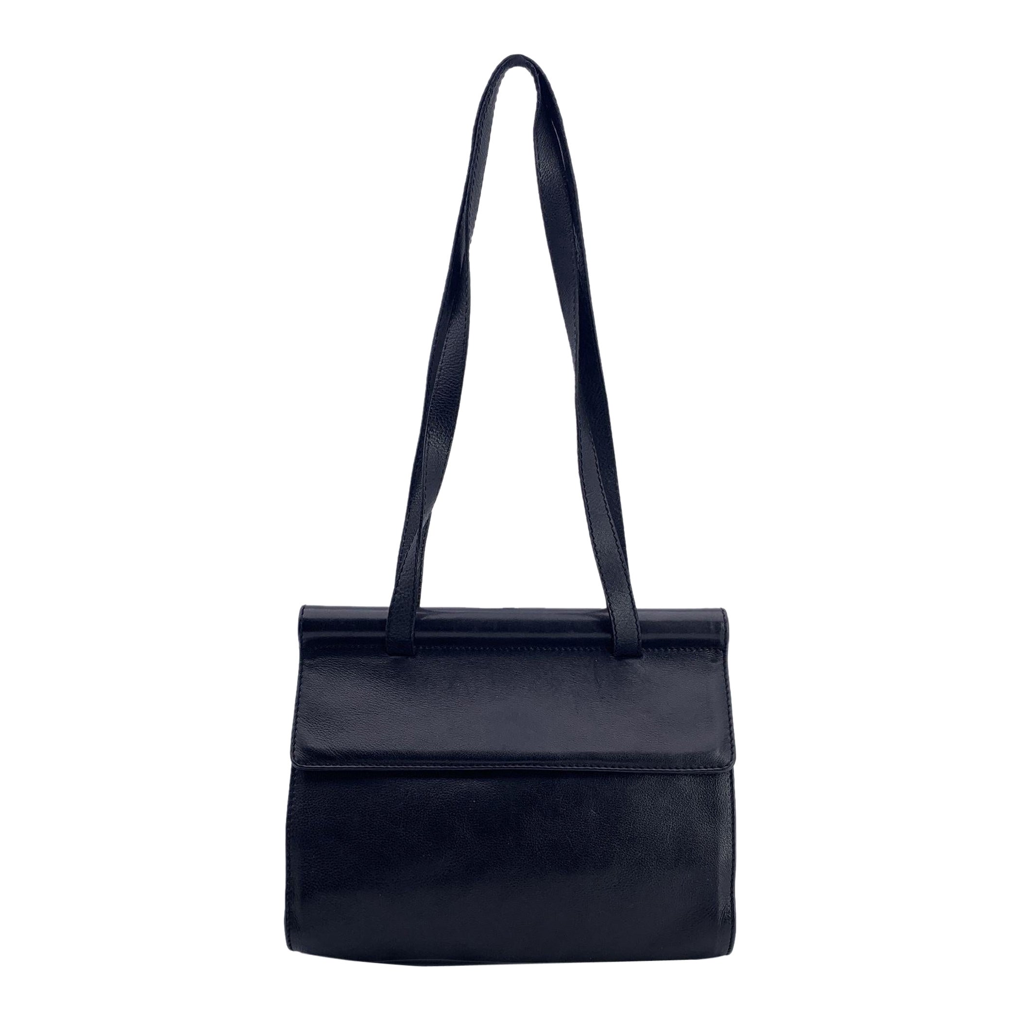 Bottega Veneta Vintage Black Leather Tote Shoulder Bag