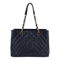 Chanel Black Quilted Caviar Leather GST Grand Shopping Tote Bag